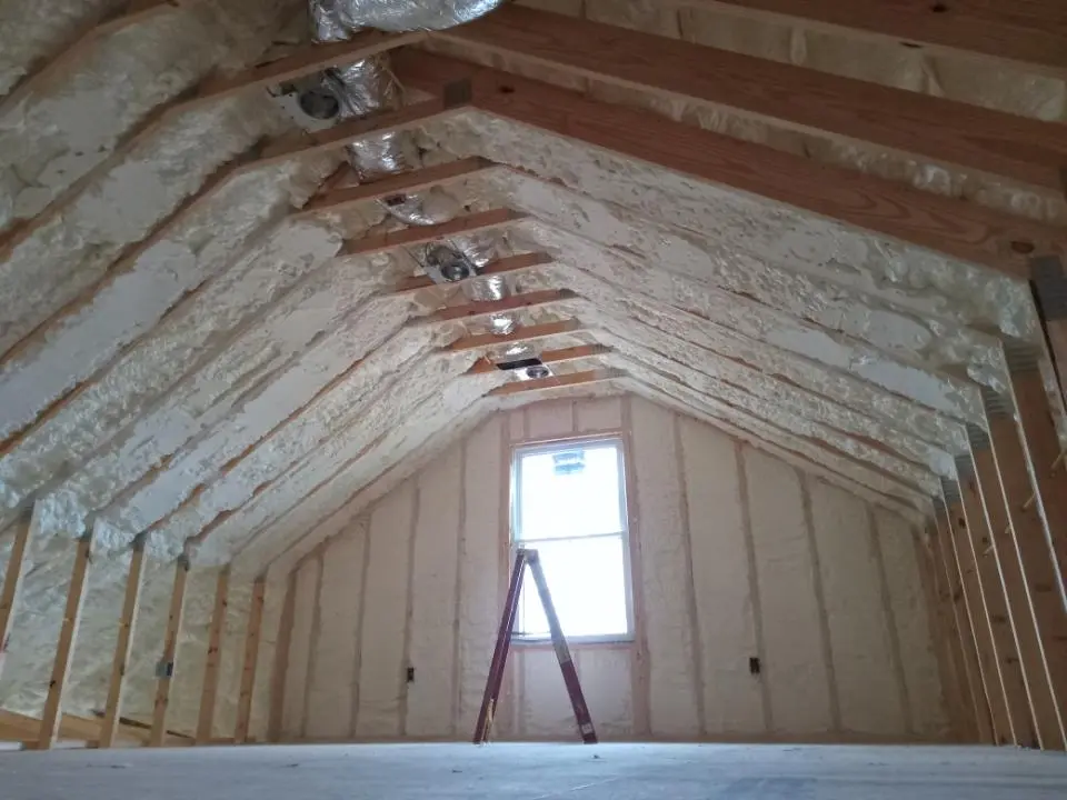 Spray foam roofing application for Crawl Space Insulation project in Grand Ledge